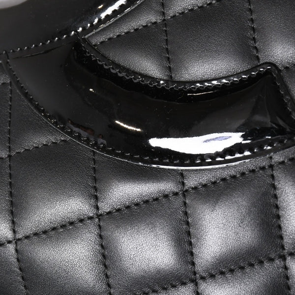Very Good Condition CHANEL Tote Bag Cambon Line Coco Mark No. 11 Black Calf Silver Hardware Used 4a002950