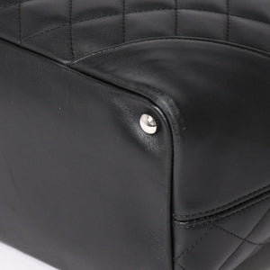 Very Good Condition CHANEL Tote Bag Cambon Line Coco Mark No. 11 Black Calf Silver Hardware Used 4a002950