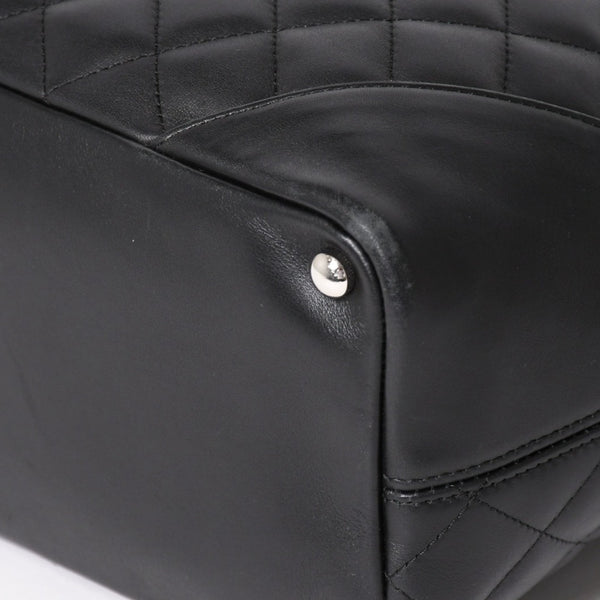 Very Good Condition CHANEL Tote Bag Cambon Line Coco Mark No. 11 Black Calf Silver Hardware Used 4a002950