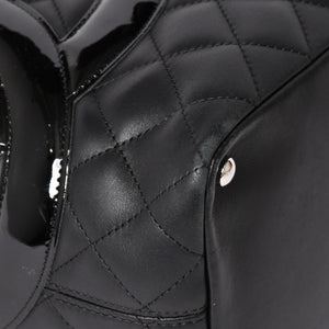 Very Good Condition CHANEL Tote Bag Cambon Line Coco Mark No. 11 Black Calf Silver Hardware Used 4a002950