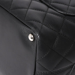 Very Good Condition CHANEL Tote Bag Cambon Line Coco Mark No. 11 Black Calf Silver Hardware Used 4a002950