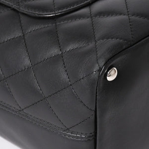 Very Good Condition CHANEL Tote Bag Cambon Line Coco Mark No. 11 Black Calf Silver Hardware Used 4a002950