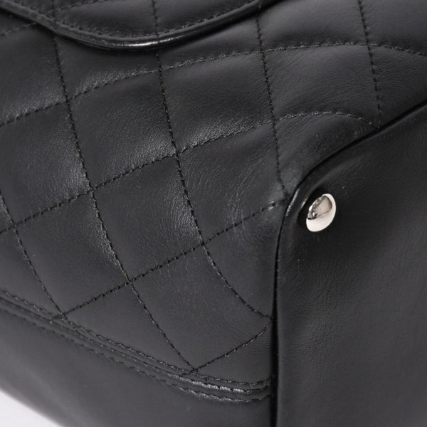Very Good Condition CHANEL Tote Bag Cambon Line Coco Mark No. 11 Black Calf Silver Hardware Used 4a002950