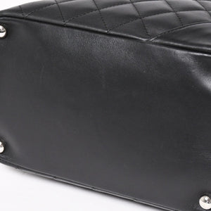 Very Good Condition CHANEL Tote Bag Cambon Line Coco Mark No. 11 Black Calf Silver Hardware Used 4a002950