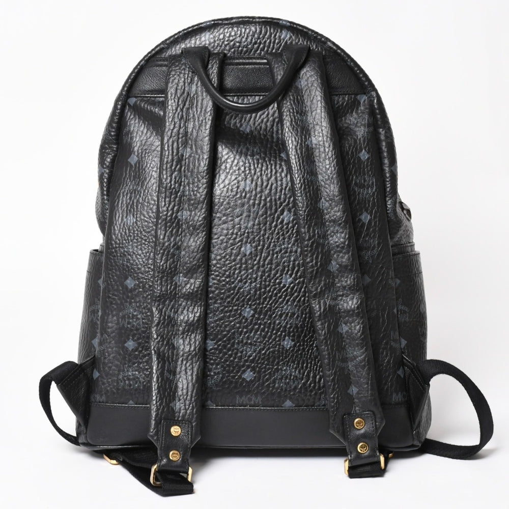MCM エムシーエム リュック ブラック グレー シルバー金具 ゴールド金具 スターク スタッズ付 ヴィセトス バックパック 美品 中古 4a003958