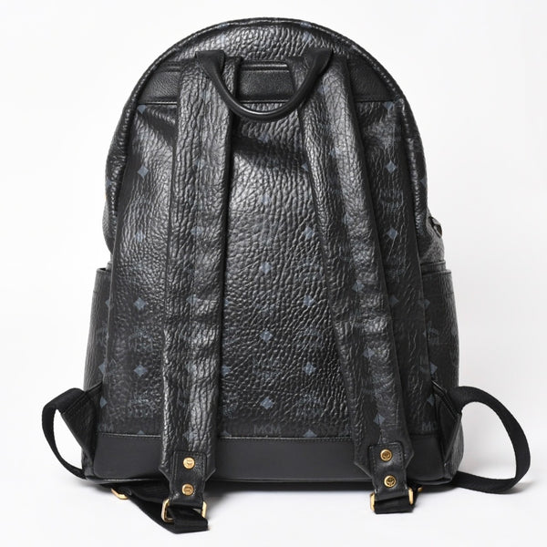 MCM エムシーエム リュック ブラック グレー シルバー金具 ゴールド金具 スターク スタッズ付 ヴィセトス バックパック 美品 中古 4a003958