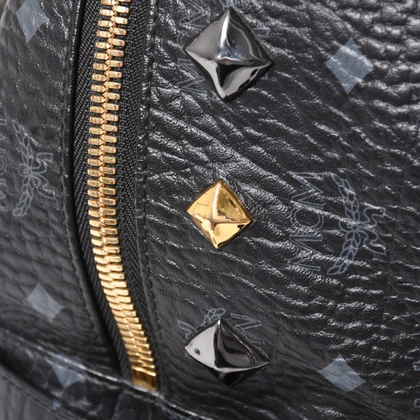 MCM エムシーエム リュック ブラック グレー シルバー金具 ゴールド金具 スターク スタッズ付 ヴィセトス バックパック 美品 中古 4a003958