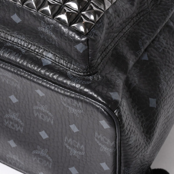 MCM エムシーエム リュック ブラック グレー シルバー金具 ゴールド金具 スターク スタッズ付 ヴィセトス バックパック 美品 中古 4a003958