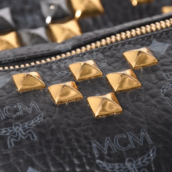 MCM エムシーエム リュック ブラック グレー シルバー金具 ゴールド金具 スターク スタッズ付 ヴィセトス バックパック 美品 中古 4a003958