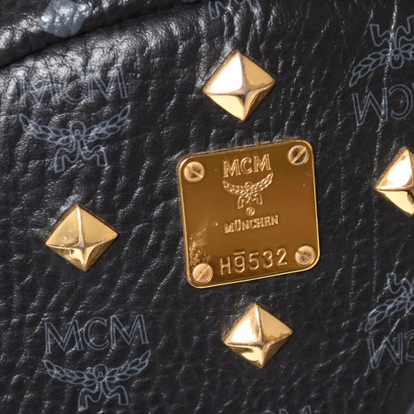 MCM エムシーエム リュック ブラック グレー シルバー金具 ゴールド金具 スターク スタッズ付 ヴィセトス バックパック 美品 中古 4a003958