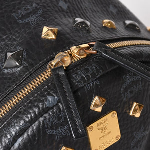 MCM エムシーエム リュック ブラック グレー シルバー金具 ゴールド金具 スターク スタッズ付 ヴィセトス バックパック 美品 中古 4a003958