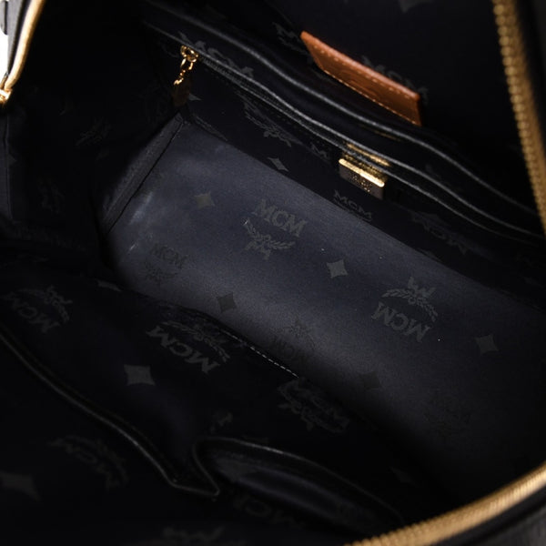 MCM エムシーエム リュック ブラック グレー シルバー金具 ゴールド金具 スターク スタッズ付 ヴィセトス バックパック 美品 中古 4a003958