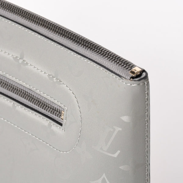極美品 LOUIS VUITTON ルイヴィトン クラッチバッグ ポシェットコスモス モノグラムチタニウム M63240 グレー 中古 4a002803