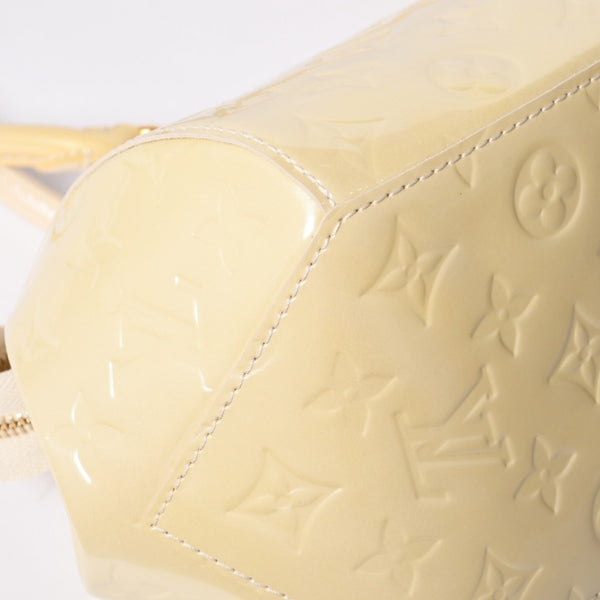 極美品 LOUIS VUITTON ルイヴィトン シャーウッドPM ヴェルニライン ハンドバッグ M91491 アイボリー ゴールド金具 中古 4a001608
