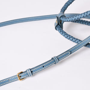 Very Good Condition MIU MIU Basket Bag Raffia Mini Basket Bag 2WAY Beige Turquoise Blue 5BA282 Used 4a001712