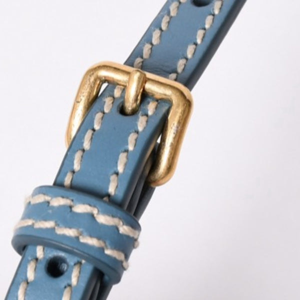 Very Good Condition MIU MIU Basket Bag Raffia Mini Basket Bag 2WAY Beige Turquoise Blue 5BA282 Used 4a001712