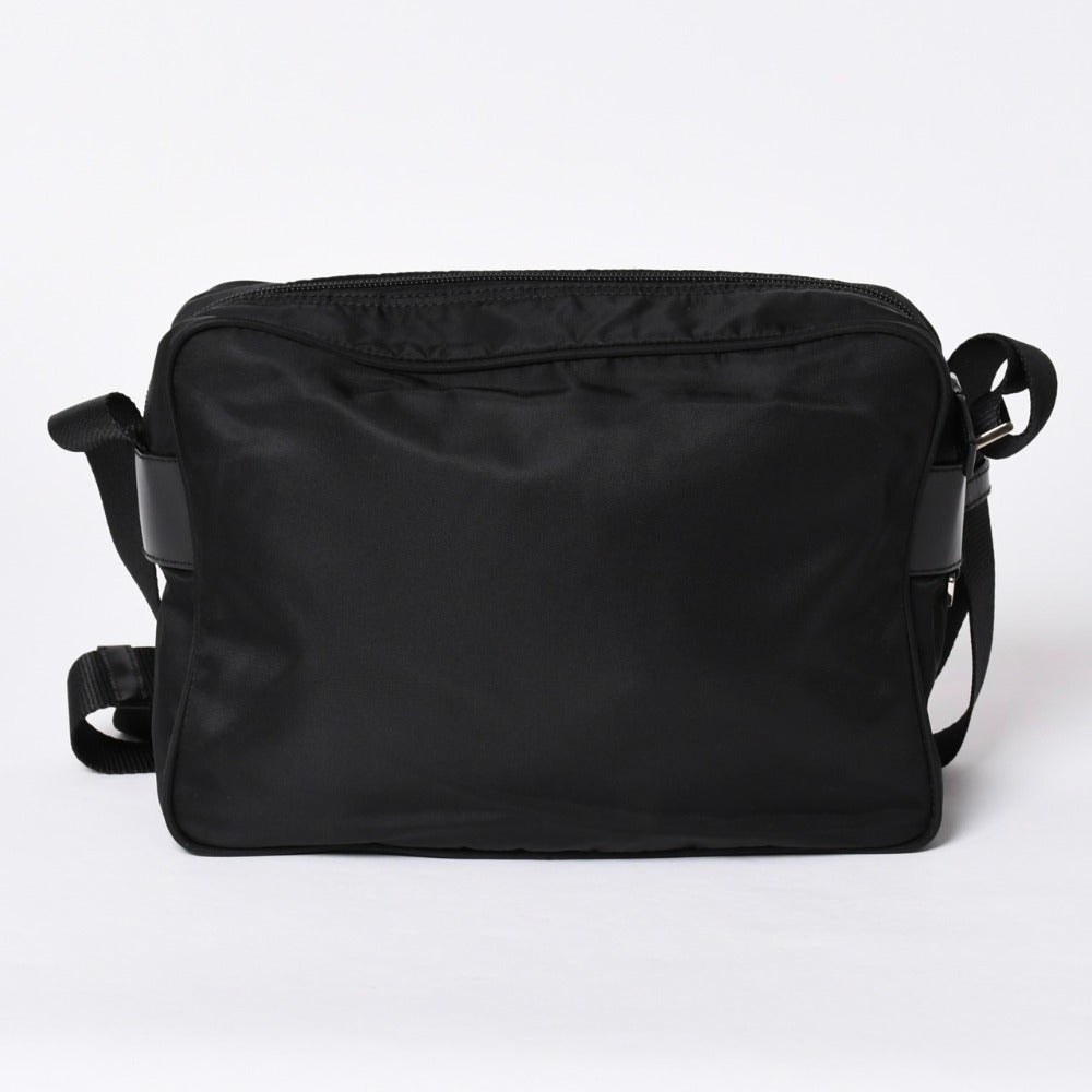 PRADA プラダ Shoulder Bag ショルダーバッグ Nylon ナイロン Black ブラック シルバー金具 美品 中古 4a001189
