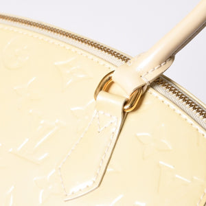 極美品 LOUIS VUITTON ルイヴィトン シャーウッドPM ヴェルニライン ハンドバッグ M91491 アイボリー ゴールド金具 中古 4a001608