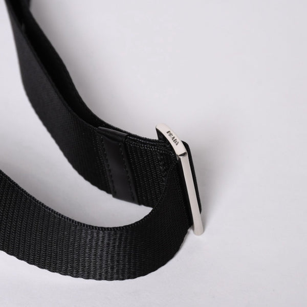 PRADA プラダ Shoulder Bag ショルダーバッグ Nylon ナイロン Black ブラック シルバー金具 美品 中古 4a001189