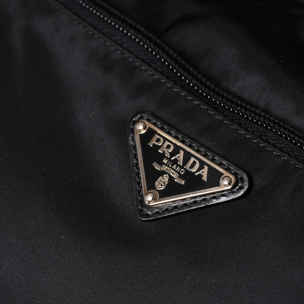 PRADA プラダ Shoulder Bag ショルダーバッグ Nylon ナイロン Black ブラック シルバー金具 美品 中古 4a001189