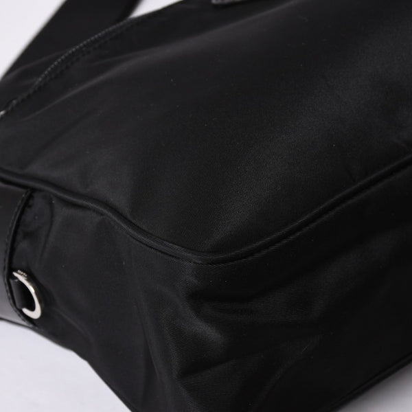 PRADA プラダ Shoulder Bag ショルダーバッグ Nylon ナイロン Black ブラック シルバー金具 美品 中古 4a001189