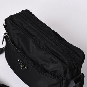 PRADA プラダ Shoulder Bag ショルダーバッグ Nylon ナイロン Black ブラック シルバー金具 美品 中古 4a001189