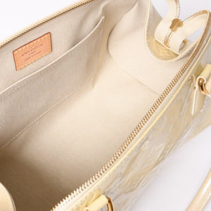 極美品 LOUIS VUITTON ルイヴィトン シャーウッドPM ヴェルニライン ハンドバッグ M91491 アイボリー ゴールド金具 中古 4a001608