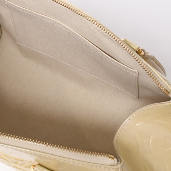 極美品 LOUIS VUITTON ルイヴィトン シャーウッドPM ヴェルニライン ハンドバッグ M91491 アイボリー ゴールド金具 中古 4a001608