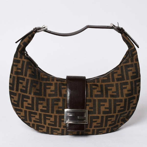 FENDI フェンディ マンマバケット ワンショルダーバッグ ズッカキャンバス 0916321001 ブラウン 美品 中古 4a001152