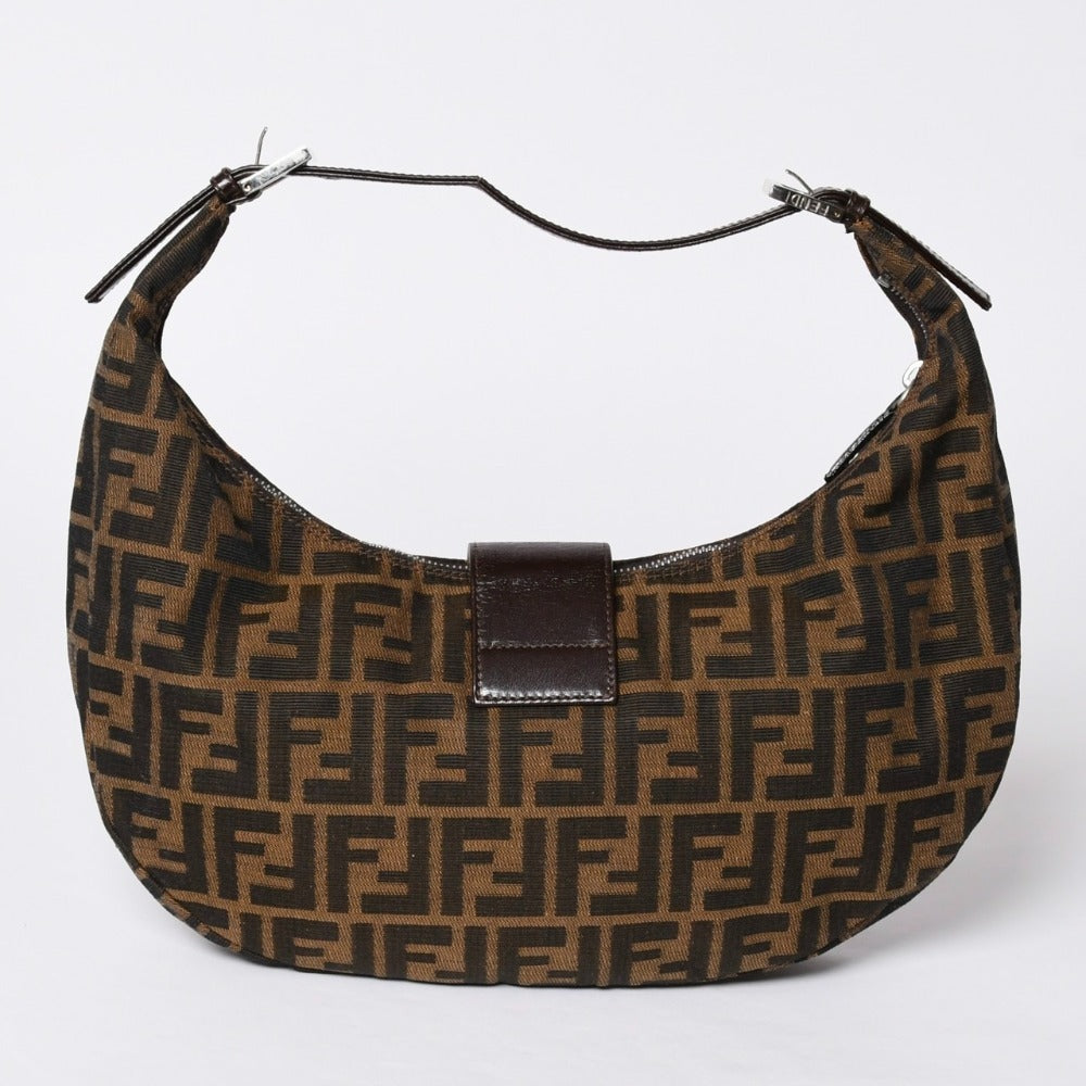 FENDI フェンディ マンマバケット ワンショルダーバッグ ズッカキャンバス 0916321001 ブラウン 美品 中古 4a001152