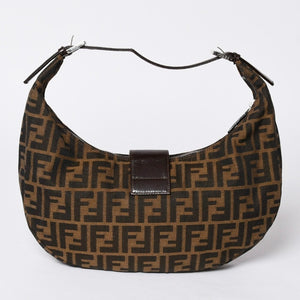 FENDI フェンディ マンマバケット ワンショルダーバッグ ズッカキャンバス 0916321001 ブラウン 美品 中古 4a001152