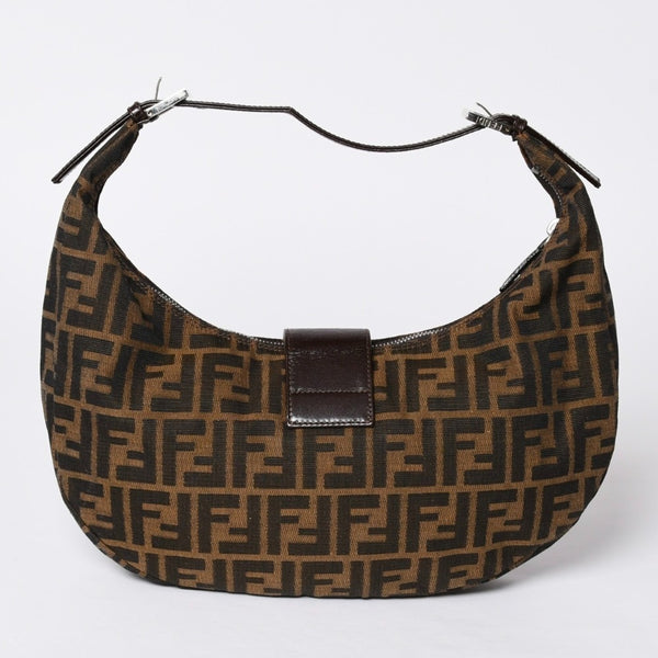 FENDI フェンディ マンマバケット ワンショルダーバッグ ズッカキャンバス 0916321001 ブラウン 美品 中古 4a001152