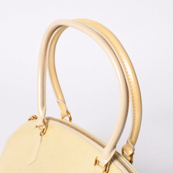 極美品 LOUIS VUITTON ルイヴィトン シャーウッドPM ヴェルニライン ハンドバッグ M91491 アイボリー ゴールド金具 中古 4a001608