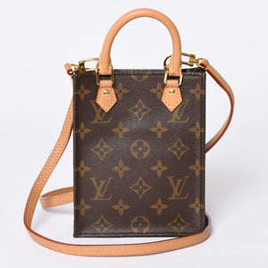 Very good condition LOUIS VUITTON Petit Sac Pla 2WAY bag M69442 Monogram Brown Gold hardware Used 4a001175