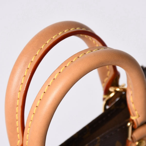 Very good condition LOUIS VUITTON Petit Sac Pla 2WAY bag M69442 Monogram Brown Gold hardware Used 4a001175