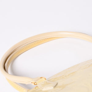 極美品 LOUIS VUITTON ルイヴィトン シャーウッドPM ヴェルニライン ハンドバッグ M91491 アイボリー ゴールド金具 中古 4a001608