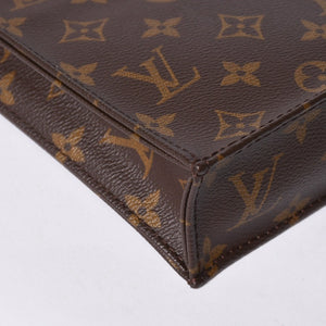Very good condition LOUIS VUITTON Petit Sac Pla 2WAY bag M69442 Monogram Brown Gold hardware Used 4a001175