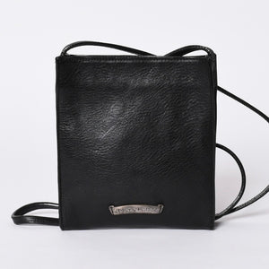 Very Good Condition CHROME HEARTS Square Pocket 3 Cemetery Cross Patch Shoulder Bag Black Silver Hardware Used 4a001763