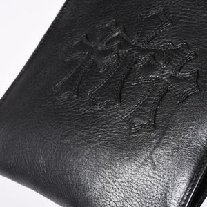 Very Good Condition CHROME HEARTS Square Pocket 3 Cemetery Cross Patch Shoulder Bag Black Silver Hardware Used 4a001763