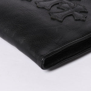 Very Good Condition CHROME HEARTS Square Pocket 3 Cemetery Cross Patch Shoulder Bag Black Silver Hardware Used 4a001763