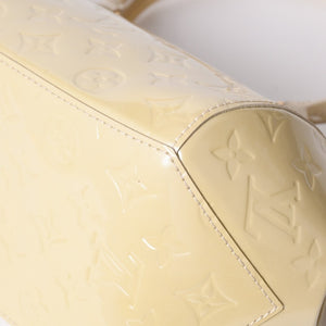 極美品 LOUIS VUITTON ルイヴィトン シャーウッドPM ヴェルニライン ハンドバッグ M91491 アイボリー ゴールド金具 中古 4a001608