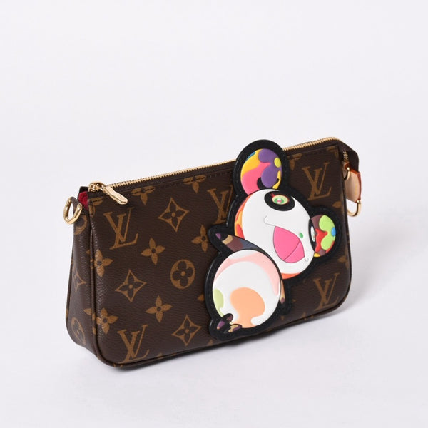 New unused item LOUIS VUITTON LV×TM Monogram Panda Pochette Accessoire M13440 Takashi Murakami Pouch Brown Used 4a001470