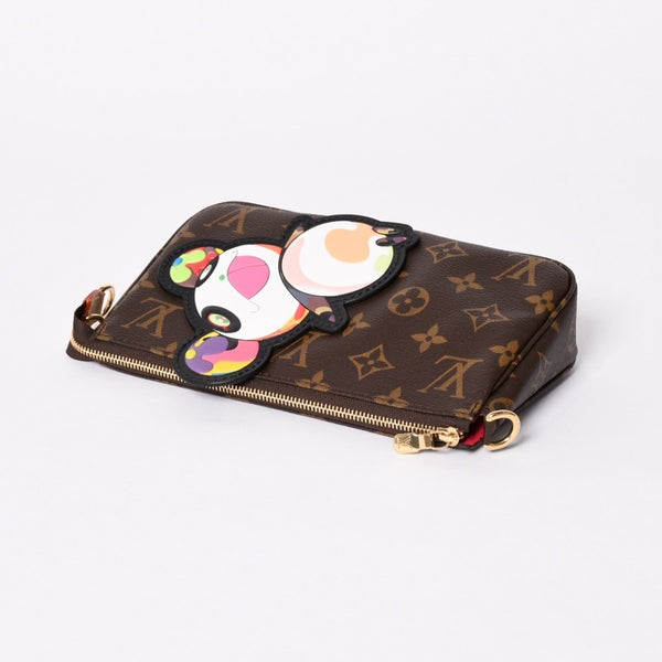 New unused item LOUIS VUITTON LV×TM Monogram Panda Pochette Accessoire M13440 Takashi Murakami Pouch Brown Used 4a001470