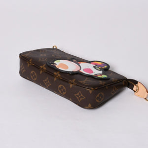 New unused item LOUIS VUITTON LV×TM Monogram Panda Pochette Accessoire M13440 Takashi Murakami Pouch Brown Used 4a001470