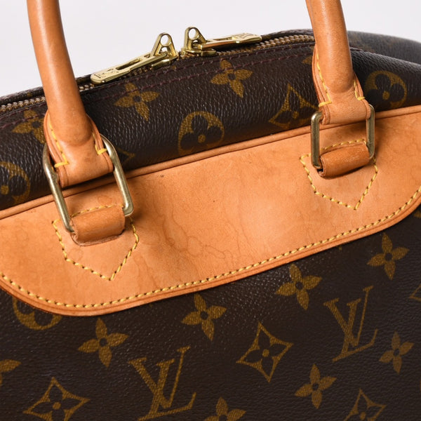 極美品 LOUIS VUITTON ルイヴィトン M47270 ドーヴィル ハンドバッグ モノグラム ブラウン PVC 中古 4a001620