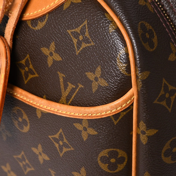 極美品 LOUIS VUITTON ルイヴィトン M47270 ドーヴィル ハンドバッグ モノグラム ブラウン PVC 中古 4a001620