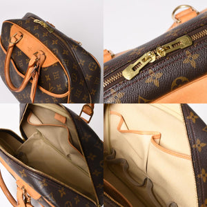 極美品 LOUIS VUITTON ルイヴィトン M47270 ドーヴィル ハンドバッグ モノグラム ブラウン PVC 中古 4a001620