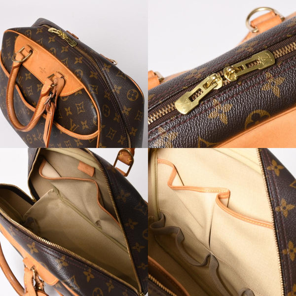 極美品 LOUIS VUITTON ルイヴィトン M47270 ドーヴィル ハンドバッグ モノグラム ブラウン PVC 中古 4a001620