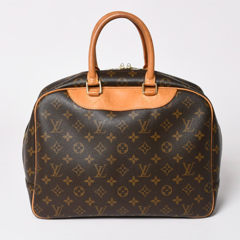 Very Good Condition LOUIS VUITTON M47270 Deauville Handbag Monogram Brown PVC Used 4a001620