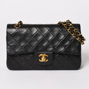 CHANEL シャネル マトラッセ23 Wフラップ Wチェーンショルダーバッグ A2500 3番台 ココマーク ラムスキン ブラック 美品 中古 4a001922